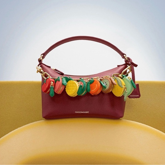 BRAND NEW Small Soft Hobo Maison de Sabre Bag with 2 Charms! - Picture 13 of 13